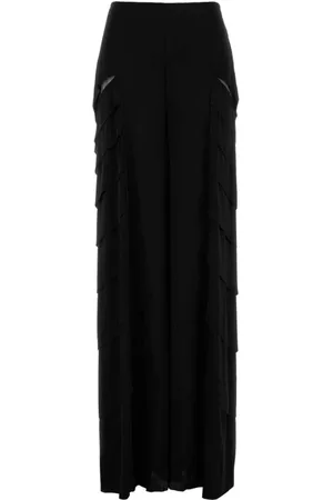 Alberta Ferretti Wide Trousers, female, , XS, Satin Wide-Leg Trousers