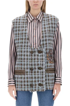 Etro Cozy Houndstooth Oversized Vest
