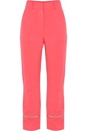 Kocca Linen blend straight-leg trousers with openwork