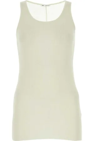Ami Ivory Viscose Blend Tank Top