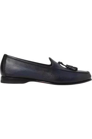 santoni Leather Slip-On Loafers