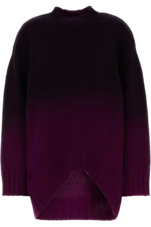 The Attico Round-neck Knitwear, female, , 3XS, Grape Wool Blend Jumper