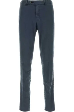 PT Torino Navy Linen Blend Stretch Pant