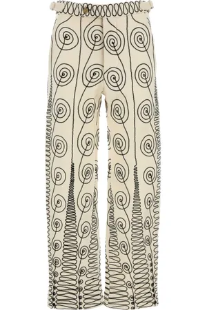 BODE Wide Trousers, male, , W29, Embroidered Wool Quillwork Trousers