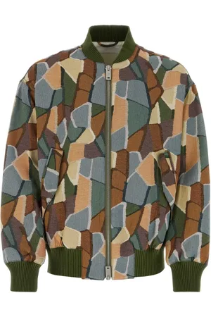 Emporio Armani Bomber Jackets, male, , L, Embroidered Jacquard Zipped Bomber Jacket