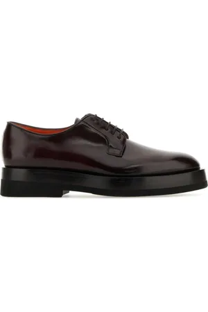 santoni Business Shoes, male, , 5 1/2 UK, Grape Leather Lace-up Shoes