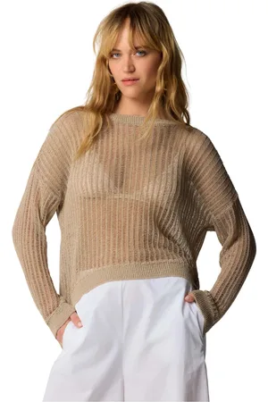 Kocca Round-neck Knitwear, female, , XS, Modern stylish sheer mesh long sleeve Blouse
