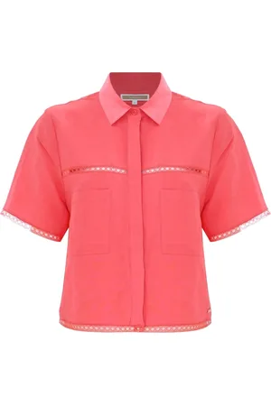 Kocca Concealed Button Shirt with Decorative Inserts