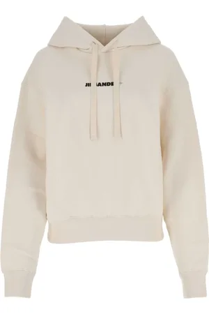 Jil Sander Hoodies, female, , M, Oversize Cream Cotton Sweatshirt