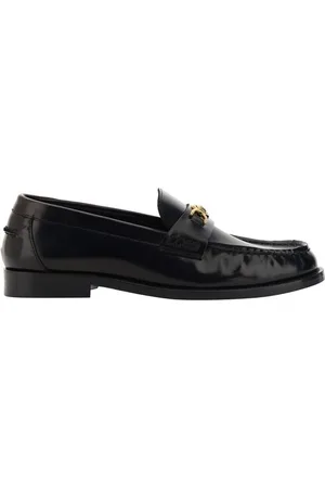 VERSACE Leather Loafer with Medusa Plaque