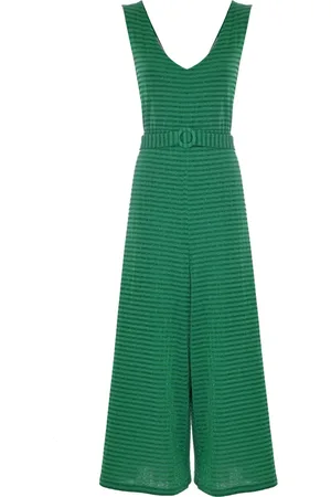 Kocca Jumpsuits, female, , M, Striped Jumpsuit with Plunging Neckline