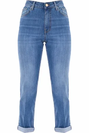 Kocca Cropped Jeans, female, , W33, Stone-Washed Mom Jeans