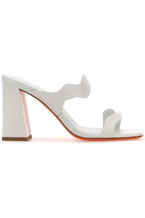 santoni Heeled Mules, female, , 4 UK, Leather Mules with 8.5 cm Heel