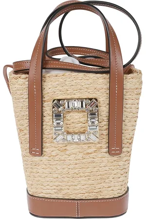 Roger Vivier Bucket Bags, female, , ONE SIZE, Straw Flowers Basket Bag