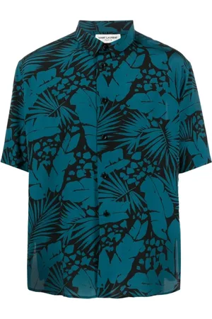 Saint Laurent Short Sleeve Shirts, male, , L, Silk Short Sleeve Shirt