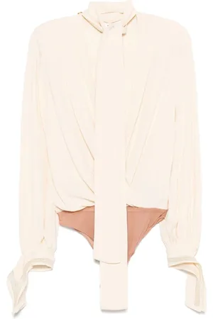 Elisabetta Franchi Blouses, female, , S, Tie Neck Shirt with Press-Stud