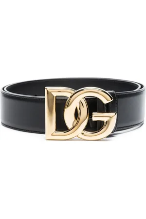 Dolce & Gabbana Belts, female, , 70 CM, Logoed Calfskin Belt with Golden Buckle