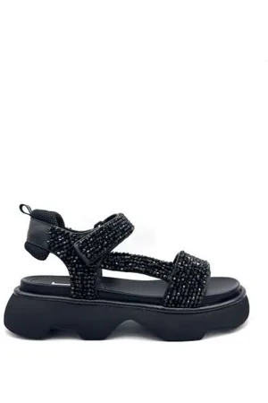 Jeannot Beaded Sandals with Velcro Closure