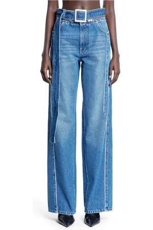 Jean Paul Gaultier Straight Jeans, female, , W26, Bluewashed Denim with Zip Belt