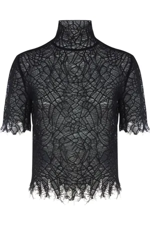 Alexander McQueen Spiderweb Lace Top Cotton Silk