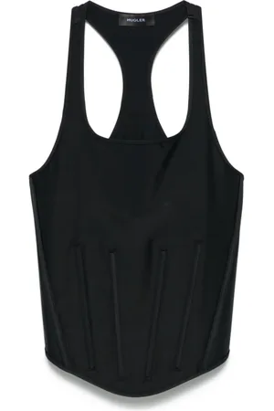 MUGLER Sleeveless Tops, female, , S, Olympic Neckline Corset Top