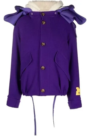 OFF-WHITE Rain Jackets, female, , S, Wool Hooded Parka with Logo