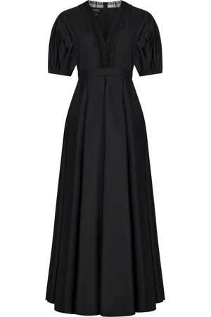 Giambattista Valli Maxi Dresses, female, , S, V-neck Lace Trim Cotton Dress