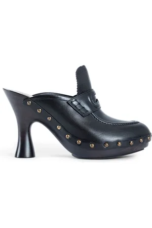 Burberry Leather Studded Heels with Cut-Out