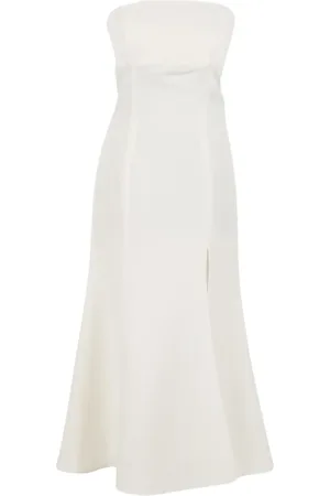 Twin-Set Elegant Long Bustier Dress Ivory