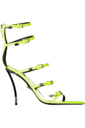 VERSACE High Heel Sandals, female, , 3 UK, Yellow Sandals Pointed Toe Buckle