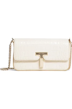 Tom Ford Croc Mini Bag with Gold T-Plaque