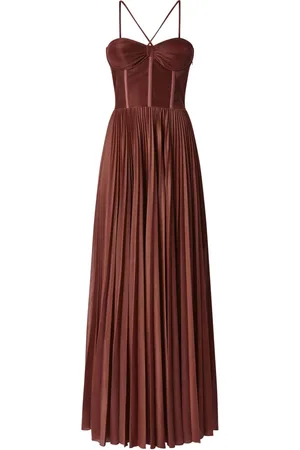 Pinko Maxi Dresses, female, , M, Cinnamon Pleated Bustier Dress