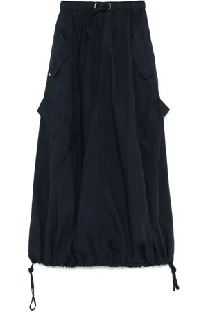 White Sand Drawstring Skirt with Pockets