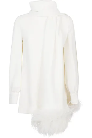 VALENTINO Ivory Top with Feather Detail