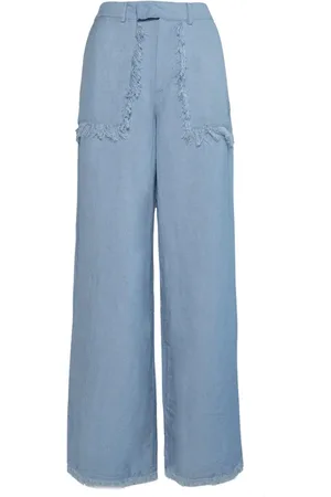 Hest HÉST, Wide Trousers, female, , XS, Lila Linen Trousers Woven Trousers/Shorts