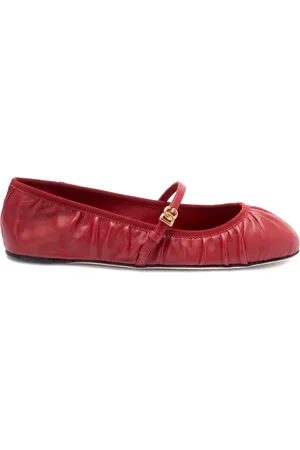 Dolce & Gabbana Flat Shoes with Logo Buckle