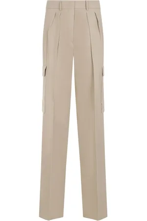 Sportmax Straight Trousers, female, , 2XS, Chic Cargo Trousers Nude & Neutrals