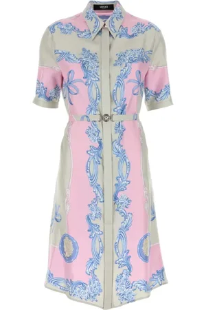 VERSACE Silk Printed Shirt Dress