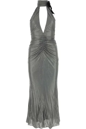 Alessandra Rich Grey Viscose Dress - Stylish and Comfortable
