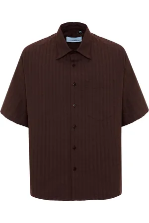 COSTUMEIN Short Sleeve Shirts, male, , L, Cotton Eric Shirt with Striped Pattern