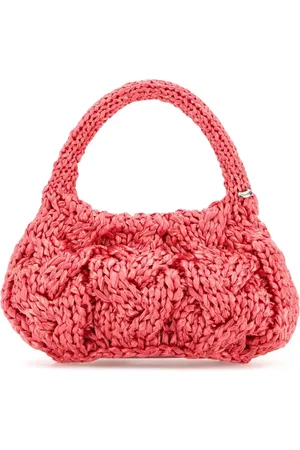 J.W.Anderson Fuchsia Raffia Cable Handbag