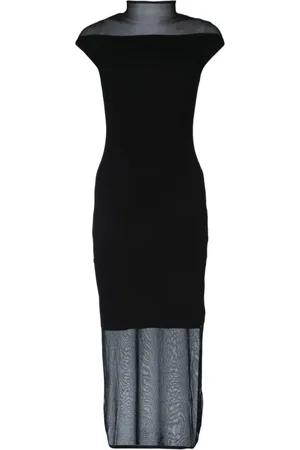 Calvin Klein Sheer Knit Midi Dress