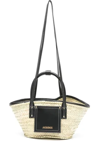 Jacquemus Handbags, female, , ONE SIZE, Raffia Shoulder Bag with Leather Trim