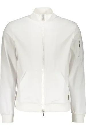 MOORER Zip-throughs, male, , L, Ribbed collar full-zip sweatshirt