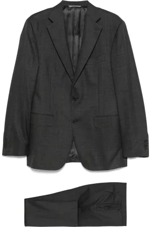 CANALI Single Breasted Suits, male, , XL, Dark Grey Formal Suit Jacket