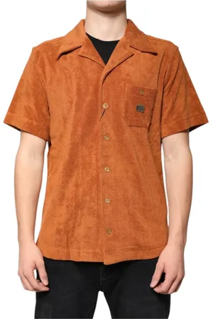 Dolce & Gabbana Velvet Button Down Shirt with Logo