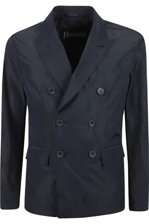 HERNO Blazers, male, , M, Double-Breasted Taffeta Blazer