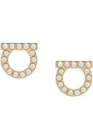 Salvatore Ferragamo Stud Earrings with Gancini Logo