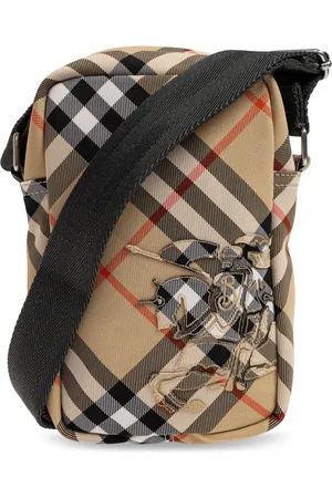Burberry Messenger Bags, male, , ONE SIZE, Check Phone Pouch Shoulder Bag