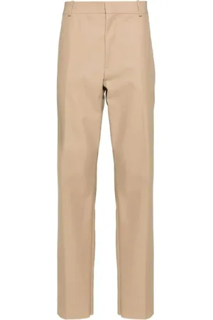 Alexander McQueen Beige Tailored Cotton Cigarette Trousers